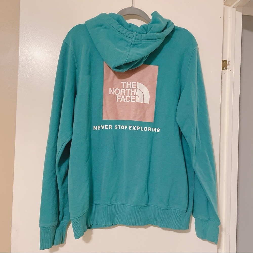 The North Face Teal Pullover Hoodie Size M - Picture 5 of 6